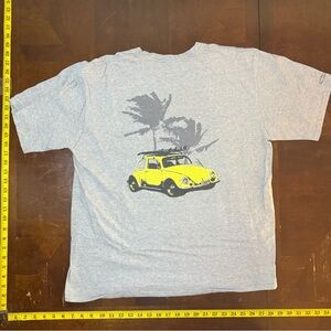 Yellow Volkswagen Beetle palm surfing car T-shirt